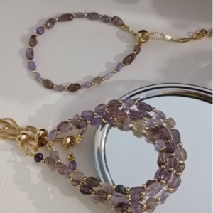 Light Lavender Faceted Stone Bracelet