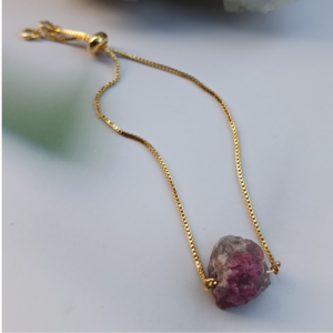 Black Raw Stone Slider Bracelet