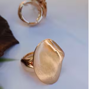 Gold Organic Oval Ring
