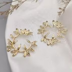 Gold Leaf Wreath Earrings