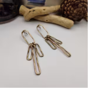 Gold Abstract Link Earrings