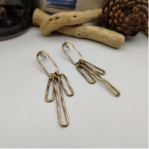 Golden Abstract Link Earrings