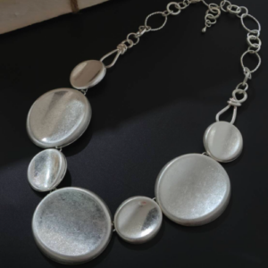 Silver Disc Collar Necklace