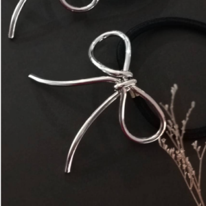 Silver Ribbon Hair Tie