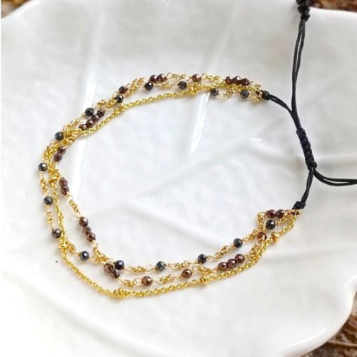 Black Gold Seed Bead Bracelet