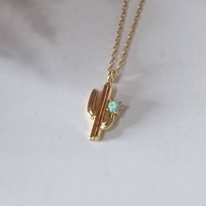 Gold Cactus Pearl Necklace