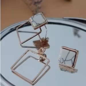 Gold Square Frame Earrings