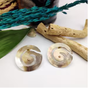 Shell Spiral Stud Earrings