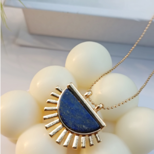 Blue Fan Pendant Necklace