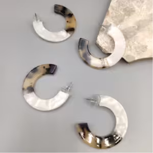 Tortoiseshell Open Hoop Earrings