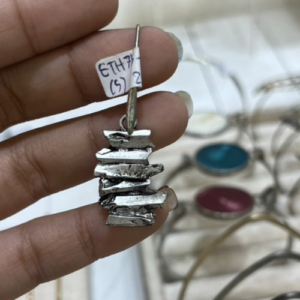 Silver Geometric Drop Earrings