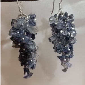 Purple Chip Cluster Earrings