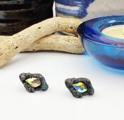 Silver Aurora Crystal Stud Earrings