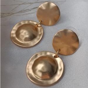 Gold Dome Disc Earrings