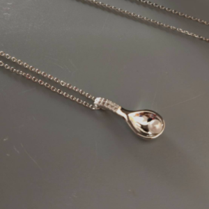 Silver Pearl Spoon Pendant Necklace