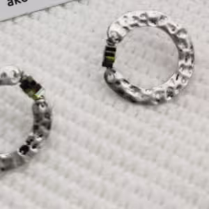 Silver Hammered Ring Earrings