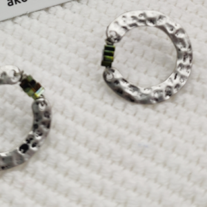Silver Hammered Ring Earrings