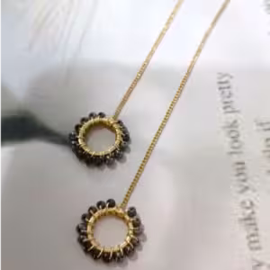 Black Halo Drop Earrings