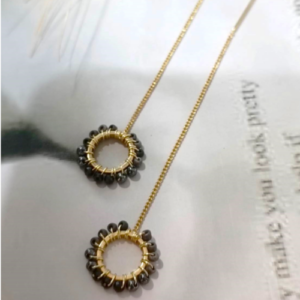 Black Halo Drop Earrings
