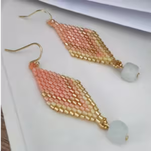 Blush Pink Nazar Drop Earrings