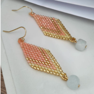 Blush Pink Nazar Drop Earrings