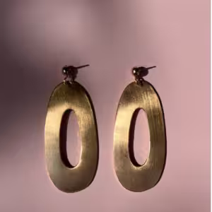 Gold Open Oval Earrings