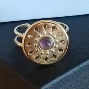 Lilac Round Stone Ring