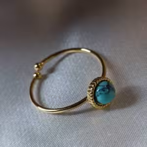 Gold Turquoise Oval Ring