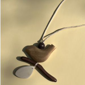 Brown Bird Wood Necklace