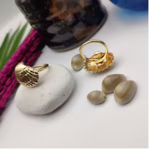 Gold Shell Statement Ring