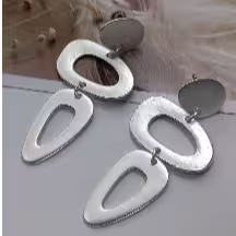 Silver Layered Link Earrings