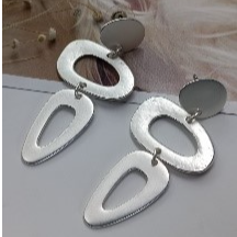 Silver Layered Link Earrings