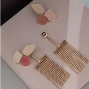 Gold Fringe Bar Earrings