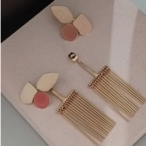 Gold Fringe Bar Earrings