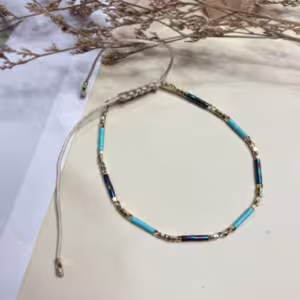 Deep Blue Acrylic Beaded Bracelet