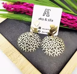 Gold Leaf Medallion Earrings