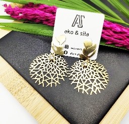 Gold Leaf Medallion Earrings