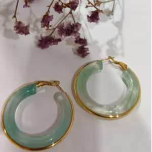 Sage Green Hoop Earrings