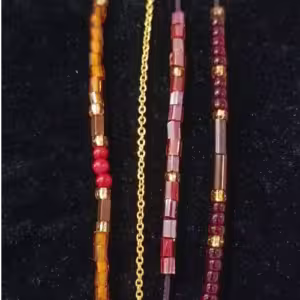 Brick Brown Beaded Wrap Bracelet
