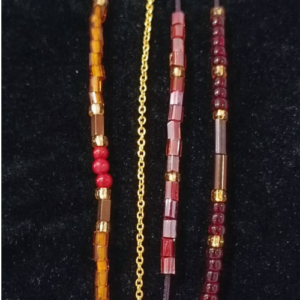 Brick Brown Beaded Wrap Bracelet