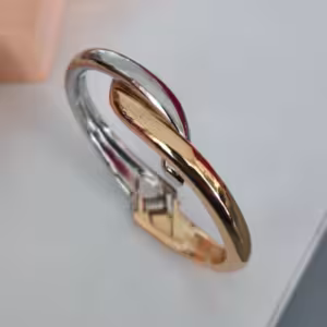 Mixed Metal Teardrop Open Cuff Bracelet