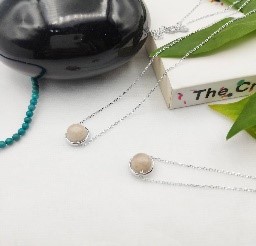 White Round Stone Necklace