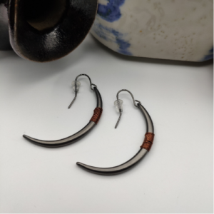 Black Crescent Horn Earrings