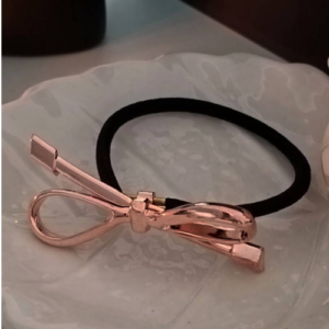 Rose Gold Bow Hair Tie