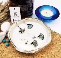 Turquoise Tribal Fan Earrings