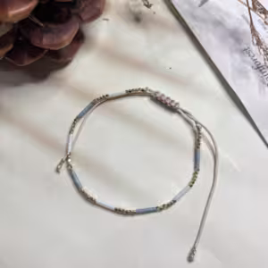 Grey Acrylic Beaded Bracelet