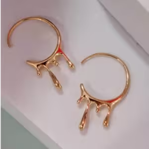 Gold Hoop Pearl Drop Earrings