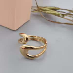 Gold Triple Band Wrap Open Ring