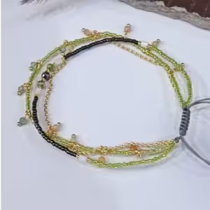 Lime Green Multistrand Beaded Bracelet