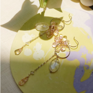 Pink Crystal Hoop Earrings